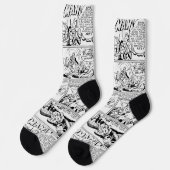 Chaussette 'FUNNYMAN' Action Comic Strip Socks  (Gauche)
