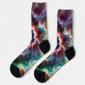 Chaussette Galaxie cosmique colorée avec Nebula radiante (Gauche)