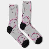 Chaussette Galaxie rose chaud sur gris doux (Droite)