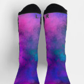 Chaussette Galaxy Paint Splatter, effet Chaussettes bleu viol (Haut)