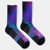 Chaussette Galaxy Paint Splatter, effet Chaussettes bleu viol (Droite)