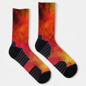 Chaussette Galaxy Paint Splatter, effet Chaussettes orange (Droite)