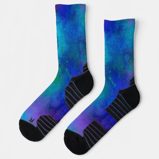 Chaussette Galaxy Paint Splatter, effet Chaussettes vertes (Gauche)