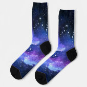 Chaussette Galaxy Purple Space Nebula Cool Adventure Mens (Gauche)