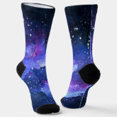Chaussette Galaxy Purple Space Nebula Cool Adventure Mens (Angulaire)