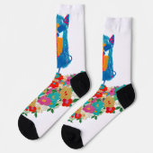 Chaussette Géant grincheux sur des floraisons pastel (Gauche)