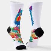 Chaussette Géant grincheux sur des floraisons pastel (Angulaire)