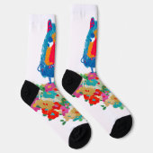 Chaussette Géant grincheux sur des floraisons pastel (Droite)