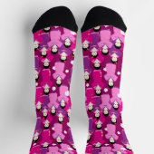 Chaussette Geisha Oriental En Kimonos Motif rose (Haut)