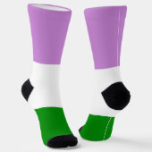Chaussette Genre gay violet vert blanc rayé LGBT (Angulaire)