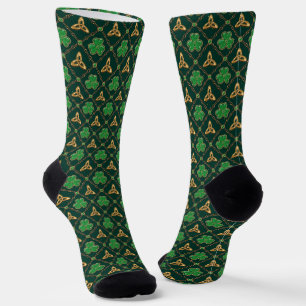 Chaussette Geometric St Patrick's day Celtique Triskele Shamr