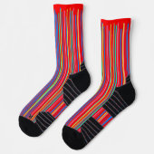Chaussette Géométrique Coloré À Rayures Verticales (Gauche)