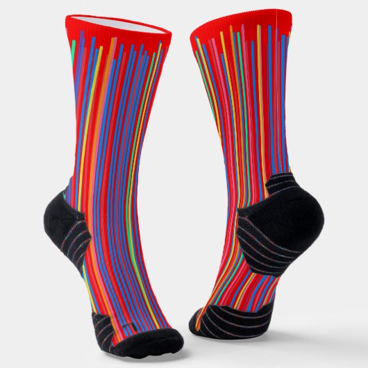 Chaussette Géométrique Coloré À Rayures Verticales (Angulaire)