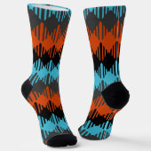 Chaussette Géométrique noire, bleue et orange (Angulaire)