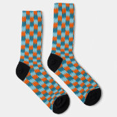 Chaussette géométrique turquoise et orange (Droite)