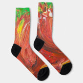 Chaussette Geste Vertical Abstrait en Rouge (Droite)