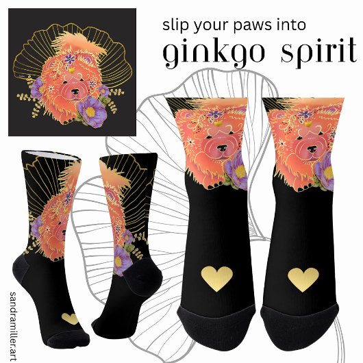 Chaussette GINKGO SPIRIT Chow dog