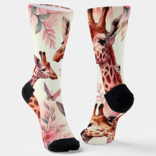Chaussette Giraffe à l'aquarelle