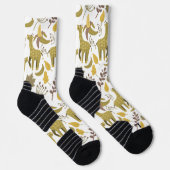 Chaussette Giraffe motif jaune blanc arrière - plan W (Droite)