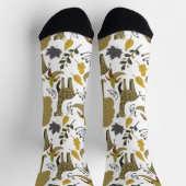 Chaussette Giraffe sans couture motif jaune blanc haut wrappi (Haut)