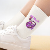 Chaussette Girl rose et rose Dra Gon - Dragon de style comiqu