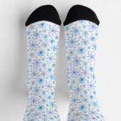 Chaussette Glace blanche et bleue et flocons de neige (Haut)