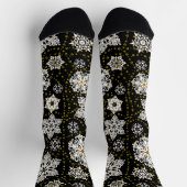 Chaussette Glam aux flocons dorés de minuit (Haut)