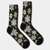 Chaussette Glam aux flocons dorés de minuit (Droite)