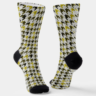 Chaussette Glen Plaid. Noir et moutarde. Chaussettes