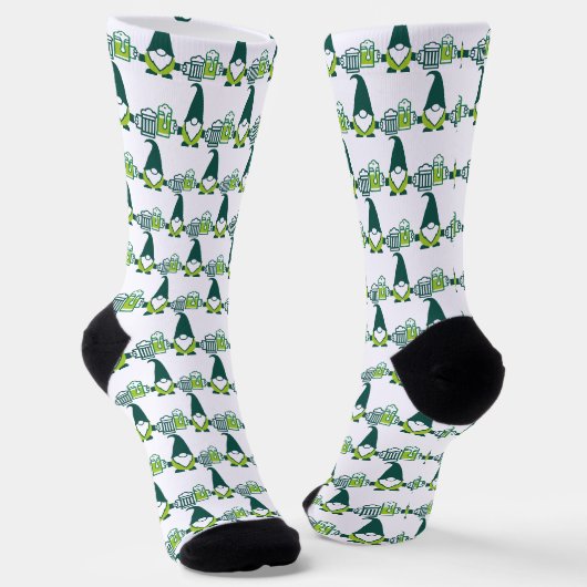 Chaussette Gnome de la Saint-Patrick avec chope de bière (Angulaire)