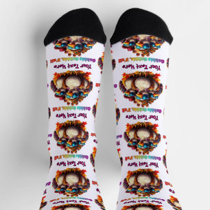 Chaussette Gobble Gobble Y'all Funky Retro Thanksgiving