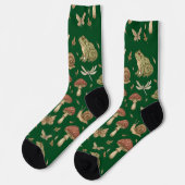 Chaussette Goblincore Mushroom Frog Snail Dragonfly Pattern (Gauche)