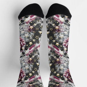 Chaussette Gold stars grunge abstrait design urbain moderne