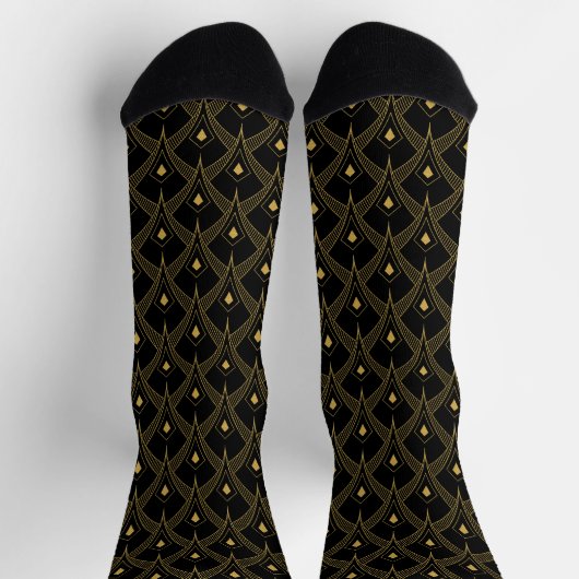 Chaussette Gold & white art-deco seamless pattern 3 (Haut)