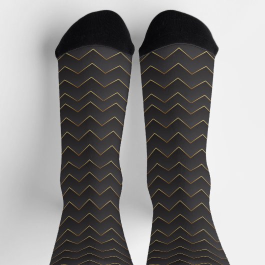 Chaussette Gold Zig Zag Chevron Motif (Haut)