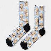 Chaussette Golden Retriever Painting mignon Original Chien Ar (Gauche)