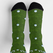 Chaussette Golf Ball Monogramme Funny Green Chaussettes de go (Haut)