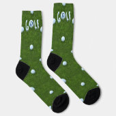 Chaussette Golf Ball Monogramme Funny Green Chaussettes de go (Droite)