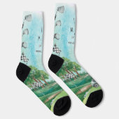 Chaussette Golf | Chaussettes de monogramme de golf aquarelle (Droite)