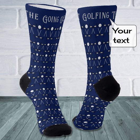 Chaussette Golf personnalisé texte marine motif
