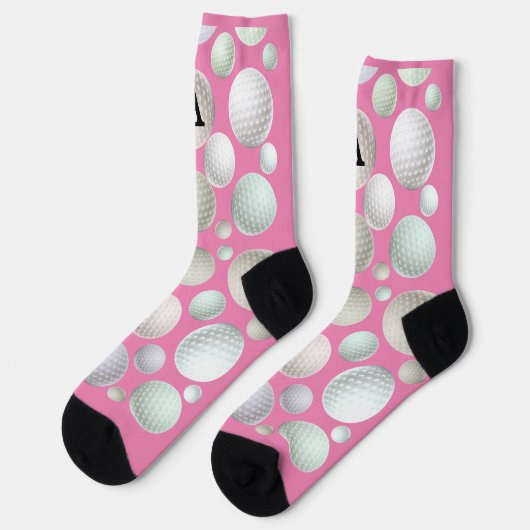 Chaussette Golf rose initial (Gauche)