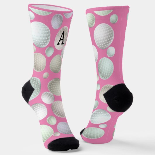 Chaussette Golf rose initial  (Angulaire)