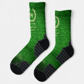 CHAUSSETTE GOLFER MONOGRAM GRASS VERT LUCKY GOLF (Gauche)