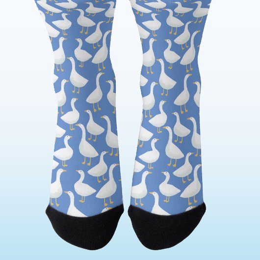 Chaussette Goose Bird Pattern Blue