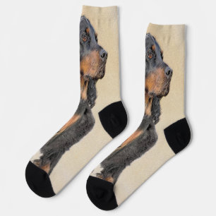 Chaussette Gordon Setter Peinture - Joli art original chien