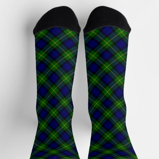 Chaussette Gordon tartan bleu vert plaid (Haut)