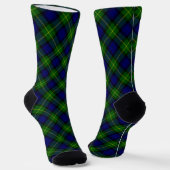 Chaussette Gordon tartan bleu vert plaid (Angulaire)
