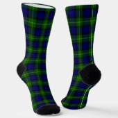 Chaussette Gordon tartan bleu vert plaid (Angulaire)