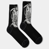 Chaussette Goth Skeletons Skuls Death Scythe on Black (Droite)
