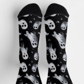 Chaussette Gothique Éffrayant Valentin Fantômes avec Coeurs (Haut)